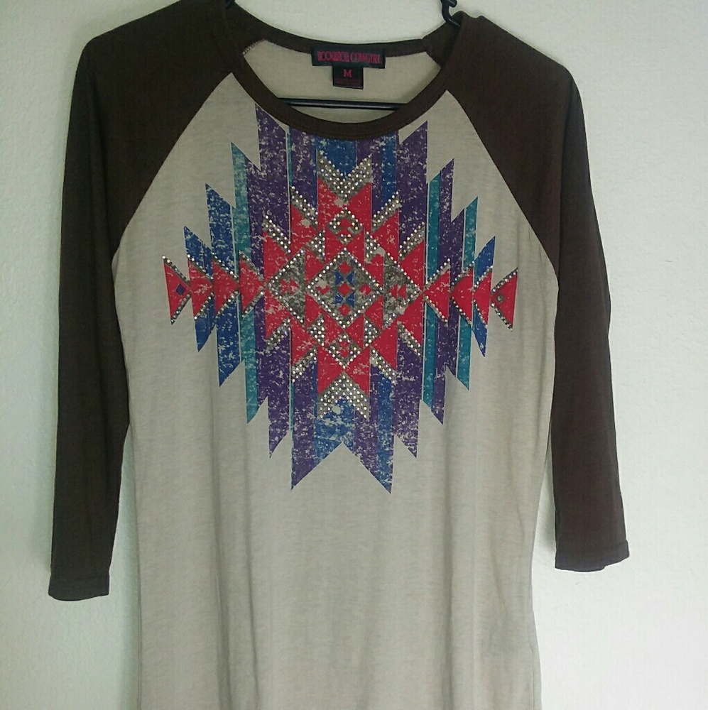 NWOT Baseball style tee with bling!